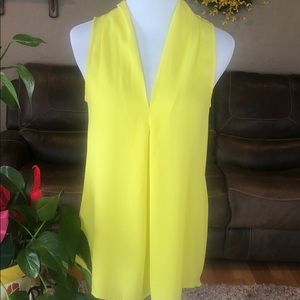 #72. Society Girl blouse -size SM Bright Yellow